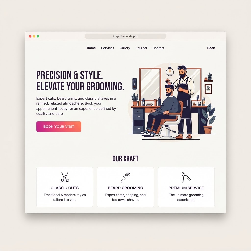 Website Konzept für Barbershop