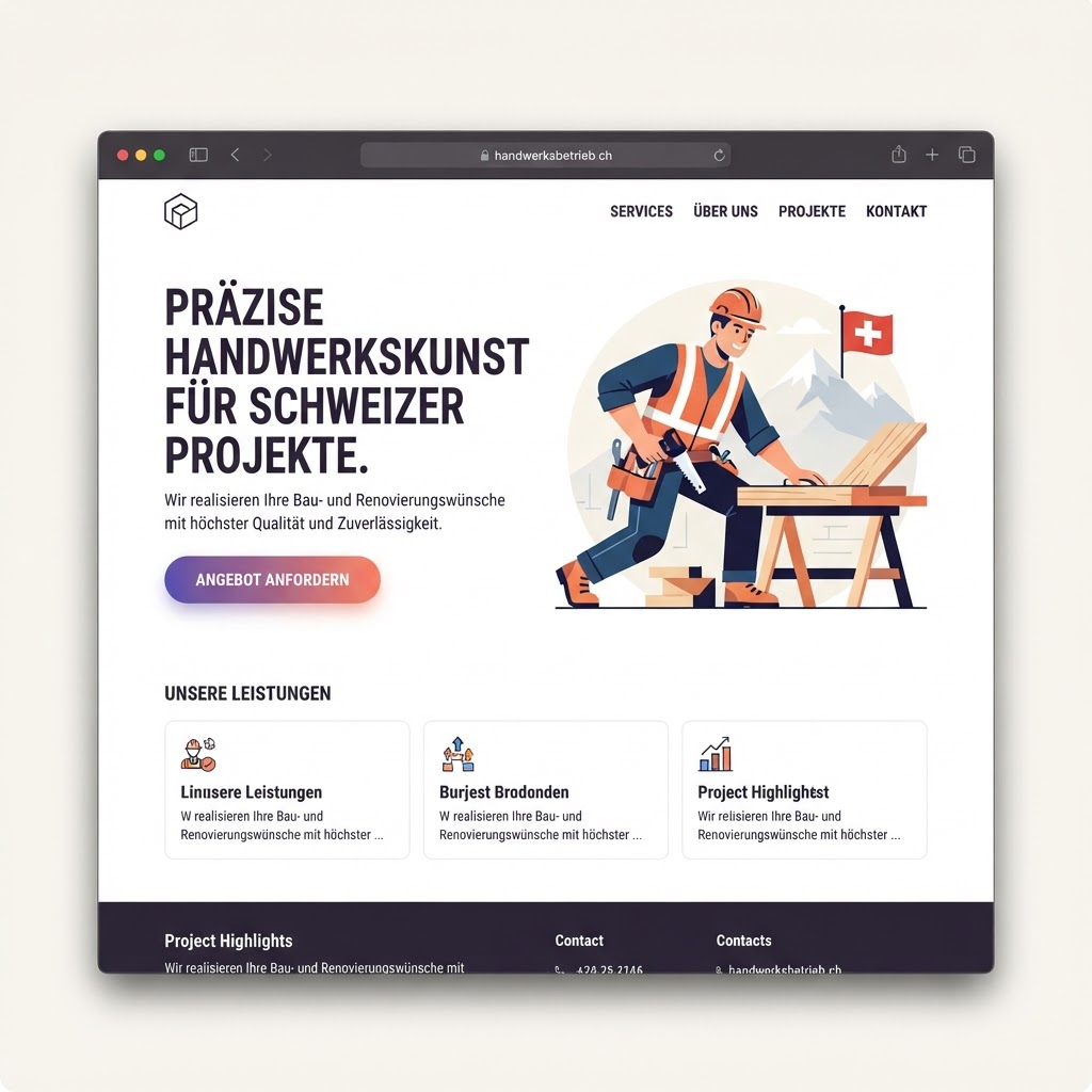 Website Konzept für Handwerksbetrieb